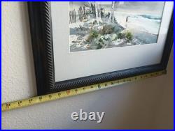 Vintage Robert Landry Watercolor, Original, Signed, Framed 19X19