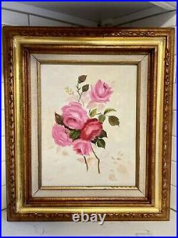 Vintage- Romantic Roses -signed &Framed Artwork By Barbara Jean Engle
