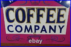 Vintage Royal Delight Coffee Company Double Sided Hand Painted Wood Sign
