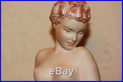 Vintage Royal Dux Statue Figurine Nude Woman Bohemia Hand Painted Signed