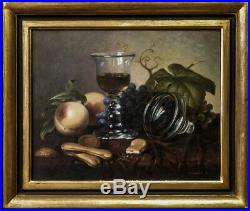 Vintage Russian Still Life Oil Painting, Signed and notes on the Reverse
