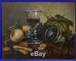 Vintage Russian Still Life Oil Painting, Signed and notes on the Reverse