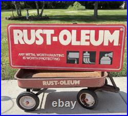 Vintage Rust-Oleum Paint Store SIGN & WAGON Display Set Rustoleum Double Sided