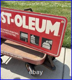 Vintage Rust-Oleum Paint Store SIGN & WAGON Display Set Rustoleum Double Sided