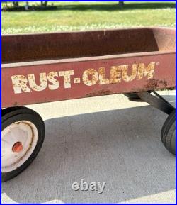 Vintage Rust-Oleum Paint Store SIGN & WAGON Display Set Rustoleum Double Sided