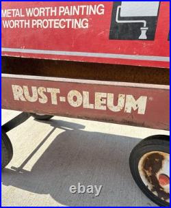 Vintage Rust-Oleum Paint Store SIGN & WAGON Display Set Rustoleum Double Sided Vintage Rust-Oleum Paint Store SIGN & WAGON Display Set Rustoleum Double Sided