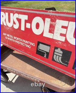 Vintage Rust-Oleum Paint Store SIGN & WAGON Display Set Rustoleum Double Sided