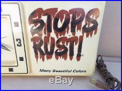 Vintage Rust-Oleum Spray Paint Can Hardware Store Lighted Sign Clock Graffiti
