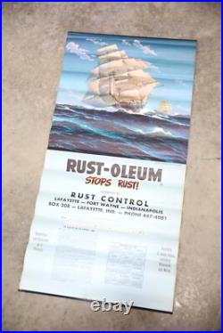 Vintage Rust-oleum spray paint Can Advertising Calendar Sailboat ship 1967 sign