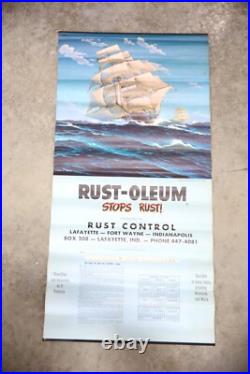 Vintage Rust-oleum spray paint Can Advertising Calendar Sailboat ship 1967 sign
