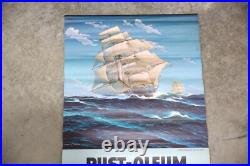 Vintage Rust-oleum spray paint Can Advertising Calendar Sailboat ship 1967 sign