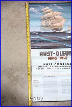 Vintage Rust-oleum spray paint Can Advertising Calendar Sailboat ship 1967 sign