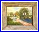 Vintage Rustic Framed Folk Art Bluebonnet Oil Painting, Signed Fan Killion