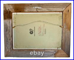 Vintage Rustic Framed Folk Art Bluebonnet Oil Painting, Signed Fan Killion
