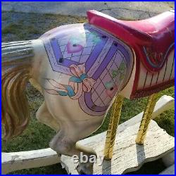 Vintage S&S Woodcarvers Diana Ross Hand Painted Carousel Rocking Horse Signed