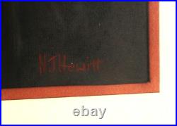 Vintage Sad Clown Pastel Painting On Paper Signed N J Hewitt