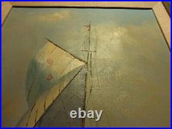 Vintage Sailing Yacht, Original Oil Painting. Signed W. Donald. Yacht Race