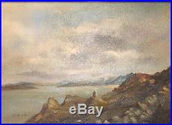 Vintage Scottish Oil Isle of Skye signed G. E. Woods Coastal Scene