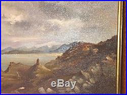 Vintage Scottish Oil Isle of Skye signed G. E. Woods Coastal Scene