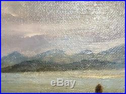 Vintage Scottish Oil Isle of Skye signed G. E. Woods Coastal Scene