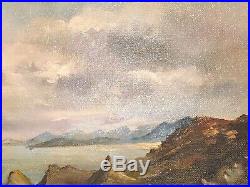 Vintage Scottish Oil Isle of Skye signed G. E. Woods Coastal Scene