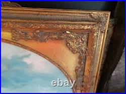 Vintage Sea Scape Oil Painting Signed Artist Talmann Framed In Antique Frame