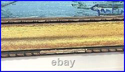 Vintage Seascape Art Painting On Canvas Signed Framed