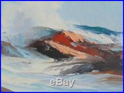 Vintage Seascape Oil Painting signed June Cunningham Arlington Massachusetts Ma