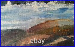 Vintage Seascape Oil on Board 1956 Ocean Scene Signed Coman Atlantic Painting