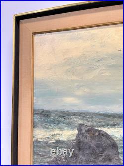 Vintage Seascape Painting On Canvas And Framed Signed
