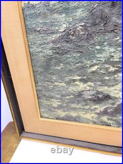 Vintage Seascape Painting On Canvas And Framed Signed