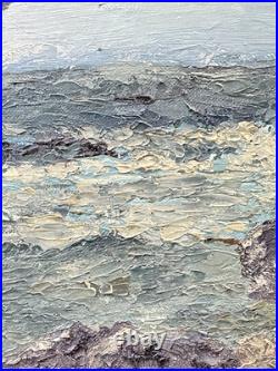 Vintage Seascape Painting On Canvas And Framed Signed