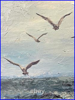 Vintage Seascape Painting On Canvas And Framed Signed