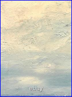 Vintage Seascape Painting On Canvas And Framed Signed