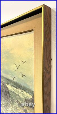 Vintage Seascape Painting On Canvas And Framed Signed