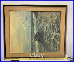 Vintage Seascape Painting On Canvas And Framed Signed