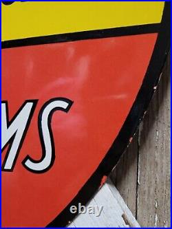 Vintage Sherwin Williams Paint Porcelain Sign Hardware Store Varnish Brush 30