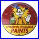 Vintage Sherwin Williams Paint Sign Porcelain Goofy Hardware Store Gas Sign