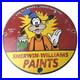Vintage Sherwin Williams Paint Sign Porcelain Goofy Hardware Store Gas Sign