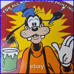 Vintage Sherwin Williams Paint Sign Porcelain Goofy Hardware Store Gas Sign