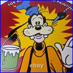 Vintage Sherwin Williams Paint Sign Porcelain Goofy Hardware Store Gas Sign