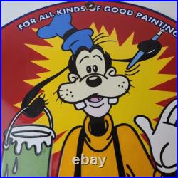 Vintage Sherwin Williams Paint Sign Porcelain Goofy Hardware Store Gas Sign