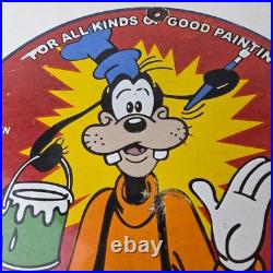 Vintage Sherwin Williams Paint Sign Porcelain Goofy Hardware Store Gas Sign