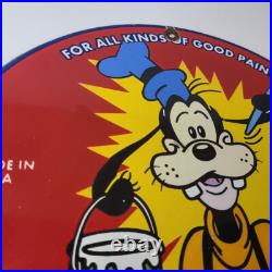Vintage Sherwin Williams Paint Sign Porcelain Goofy Hardware Store Gas Sign