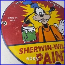 Vintage Sherwin Williams Paint Sign Porcelain Goofy Hardware Store Gas Sign