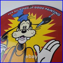 Vintage Sherwin Williams Paint Sign Porcelain Goofy Hardware Store Gas Sign