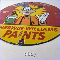 Vintage Sherwin Williams Paint Sign Porcelain Goofy Hardware Store Gas Sign