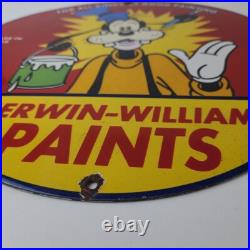 Vintage Sherwin Williams Paint Sign Porcelain Goofy Hardware Store Gas Sign