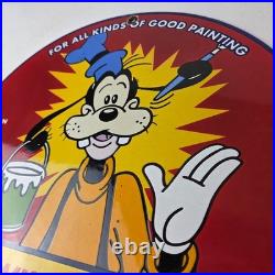 Vintage Sherwin Williams Paint Sign Porcelain Goofy Hardware Store Gas Sign