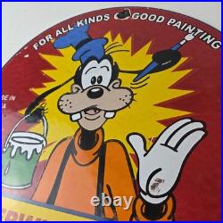 Vintage Sherwin Williams Paint Sign Porcelain Goofy Hardware Store Gas Sign